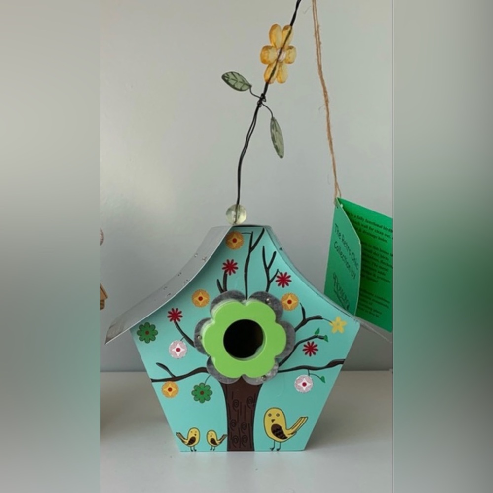 New vintage Painted Robin’s egg blue birdhouse never used